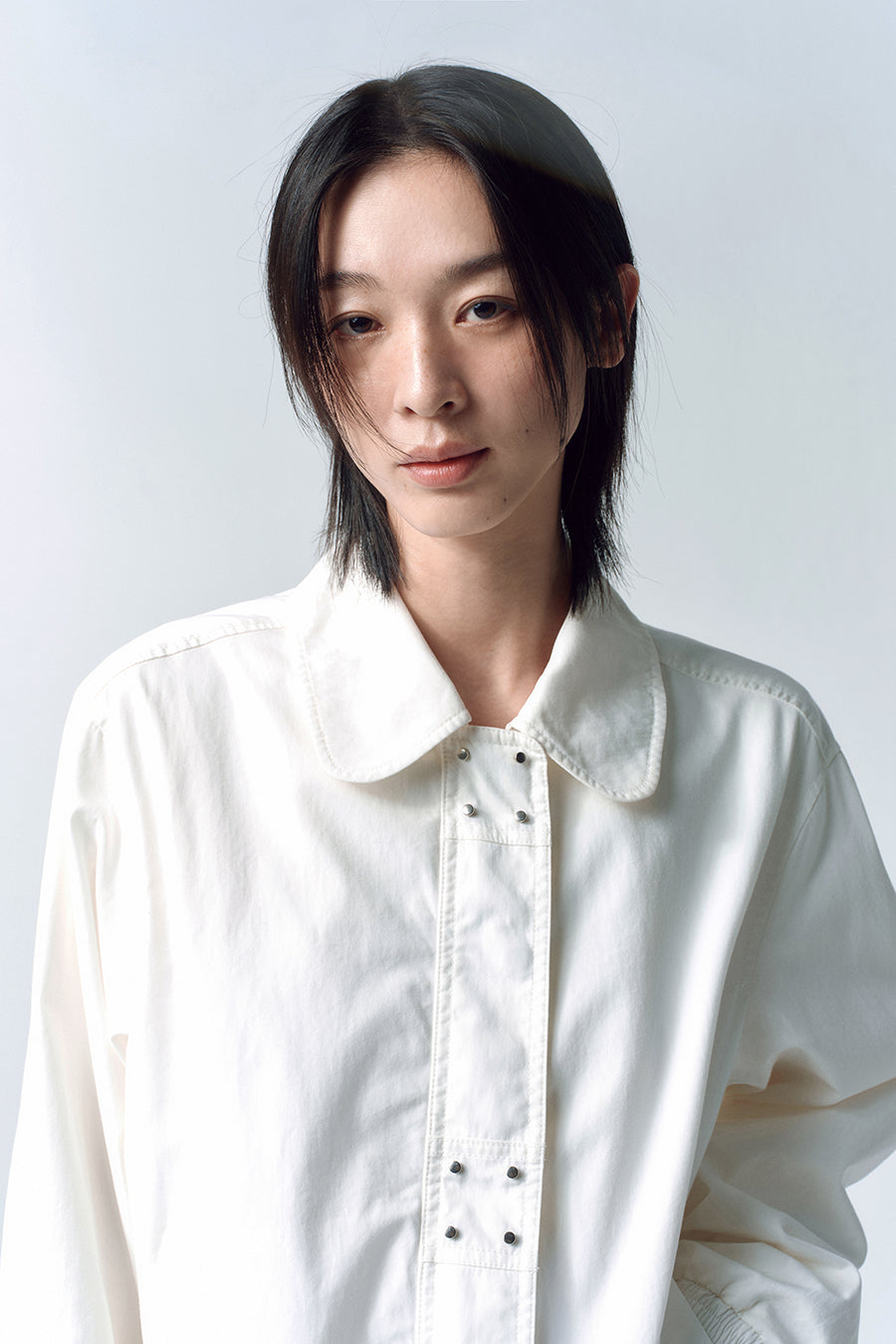 Insilence - Washed Cotton Studded Jumper (White) product image 5 | TRAB K-Fashion Australia