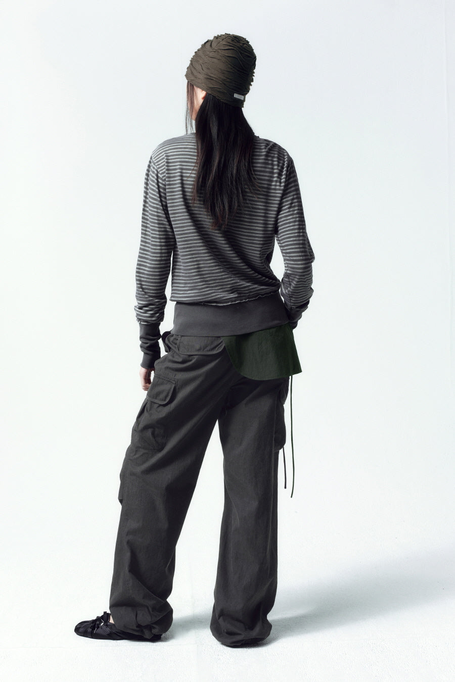Insilence - Grunge Dyed Stripe Zip-up (Charcoal) product image 4 | TRAB K-Fashion Australia