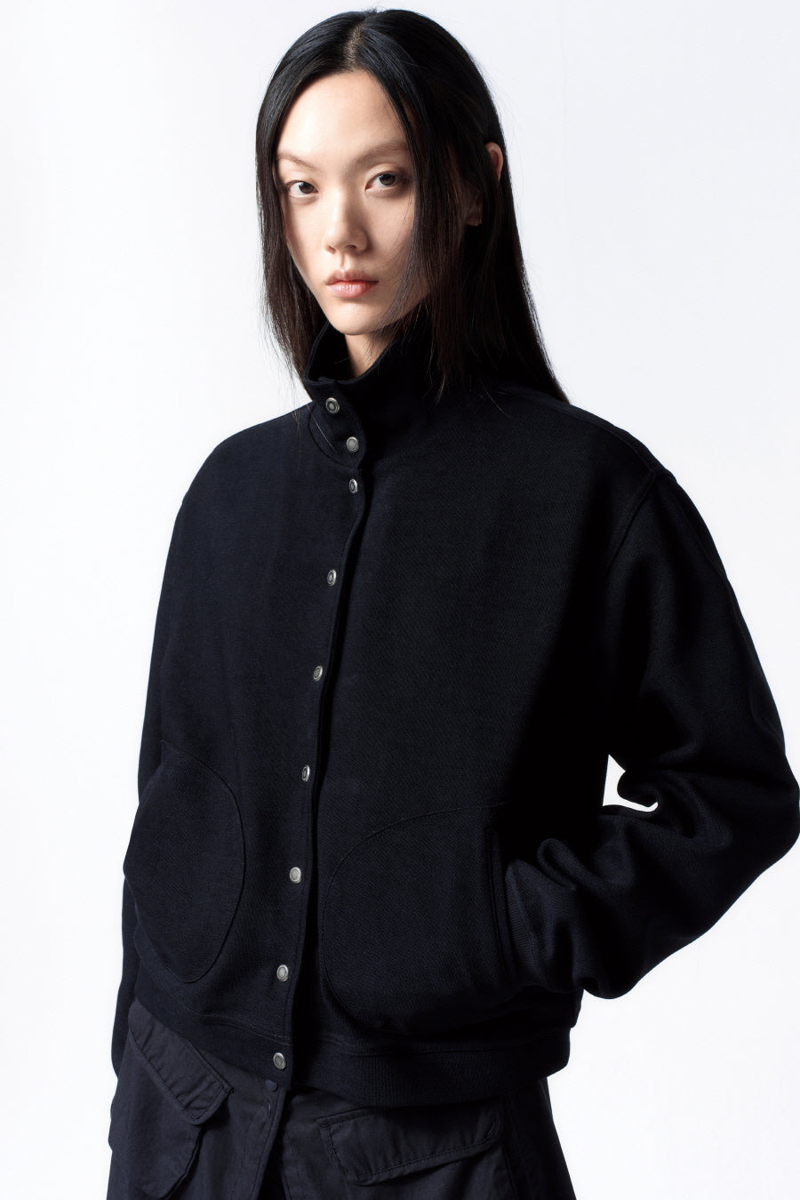 Insilence - Soft Snap Jumper (Black) product image 1 | TRAB K-Fashion Australia