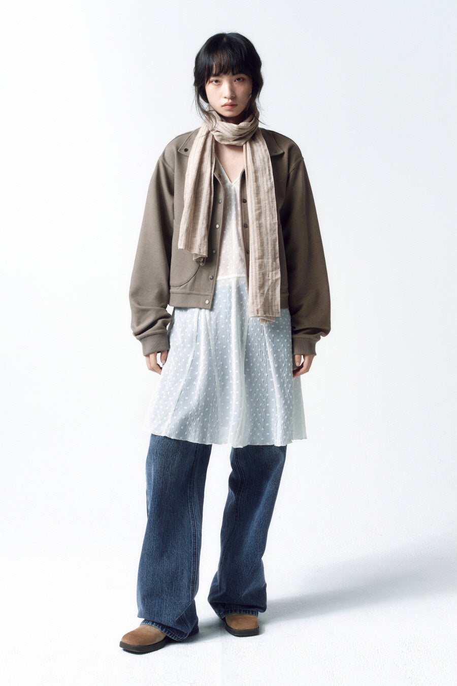 Insilence - Soft Snap Jumper (Khaki) product image 1 | TRAB K-Fashion Australia