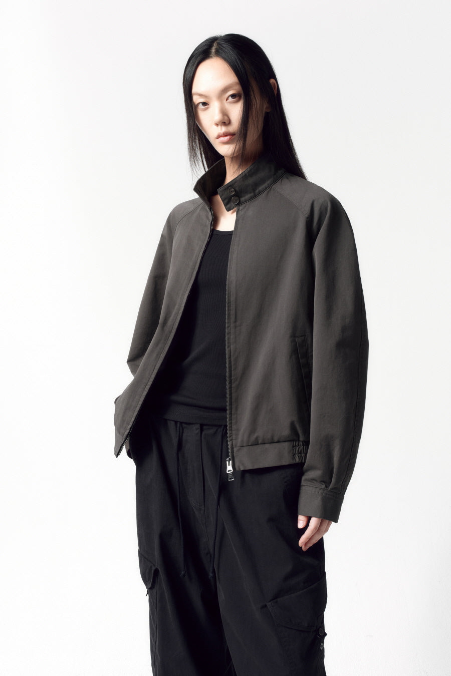 Insilence - Vintage Harrington Jumper (Charcoal) product image 1 | TRAB K-Fashion Australia