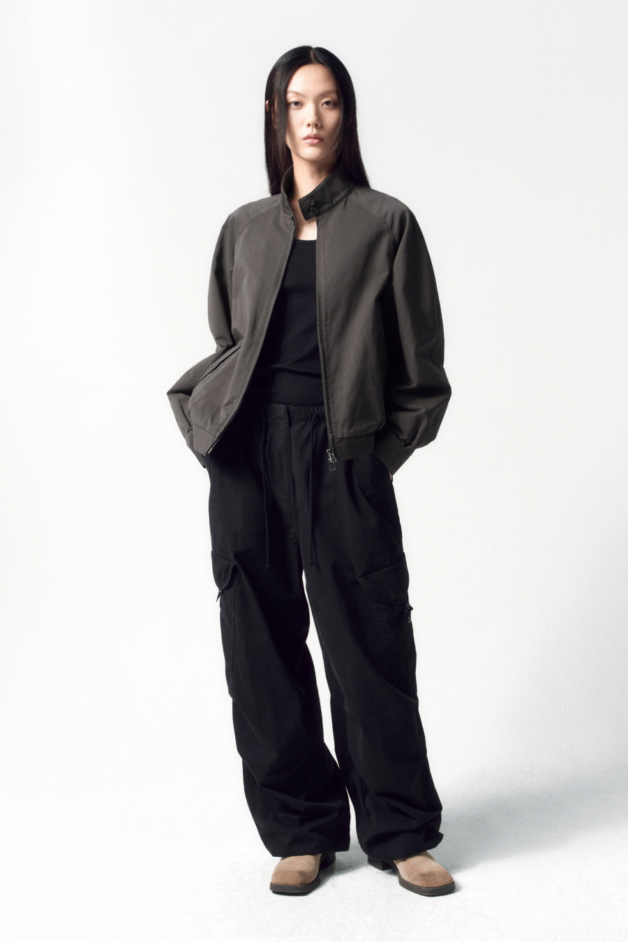 Insilence - Vintage Harrington Jumper (Charcoal) product image 2 | TRAB K-Fashion Australia