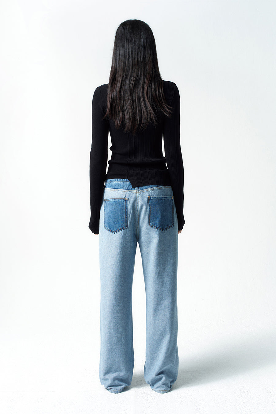Insilence - Unbalance Mixed Knit (Black) product image 4 | TRAB K-Fashion Australia