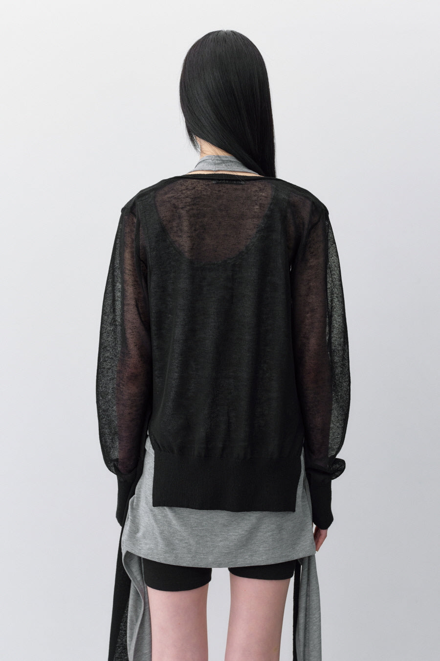 Insilence - 2-Layer Linen Cardigan (Black) product image 5 | TRAB K-Fashion Australia
