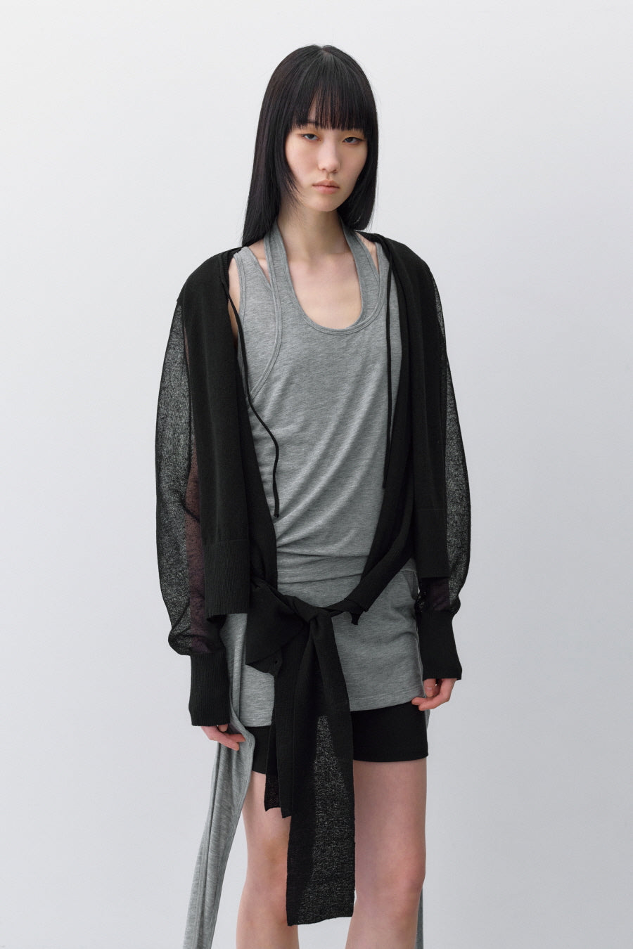 Insilence - 2-Layer Linen Cardigan (Black) product image 6 | TRAB K-Fashion Australia