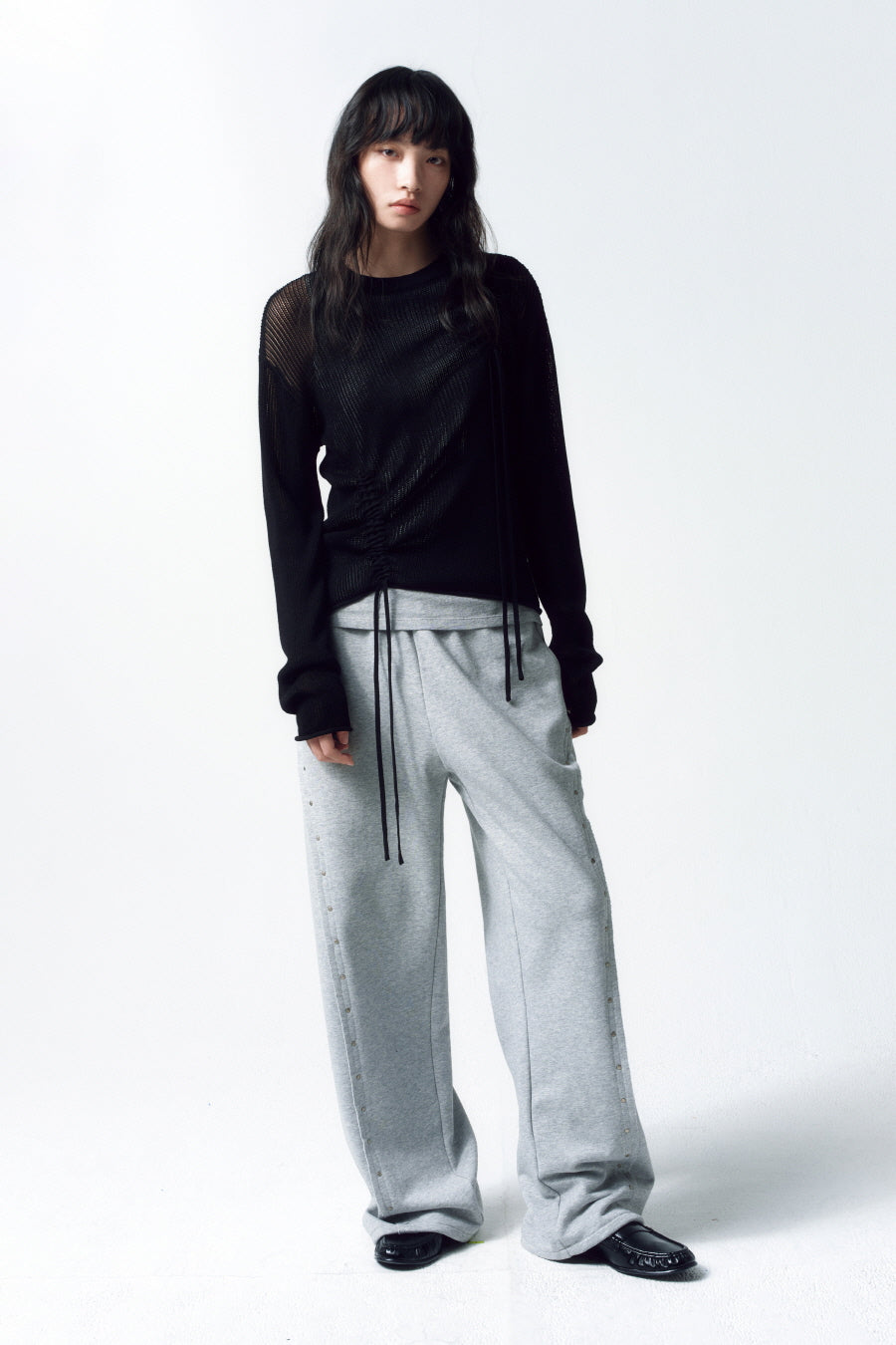 Insilence - Loose Fit Layered Knit (Black) product image 4 | TRAB K-Fashion Australia