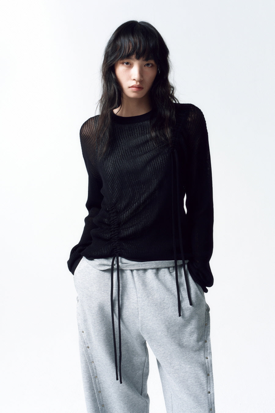 Insilence - Loose Fit Layered Knit (Black) product image 5 | TRAB K-Fashion Australia