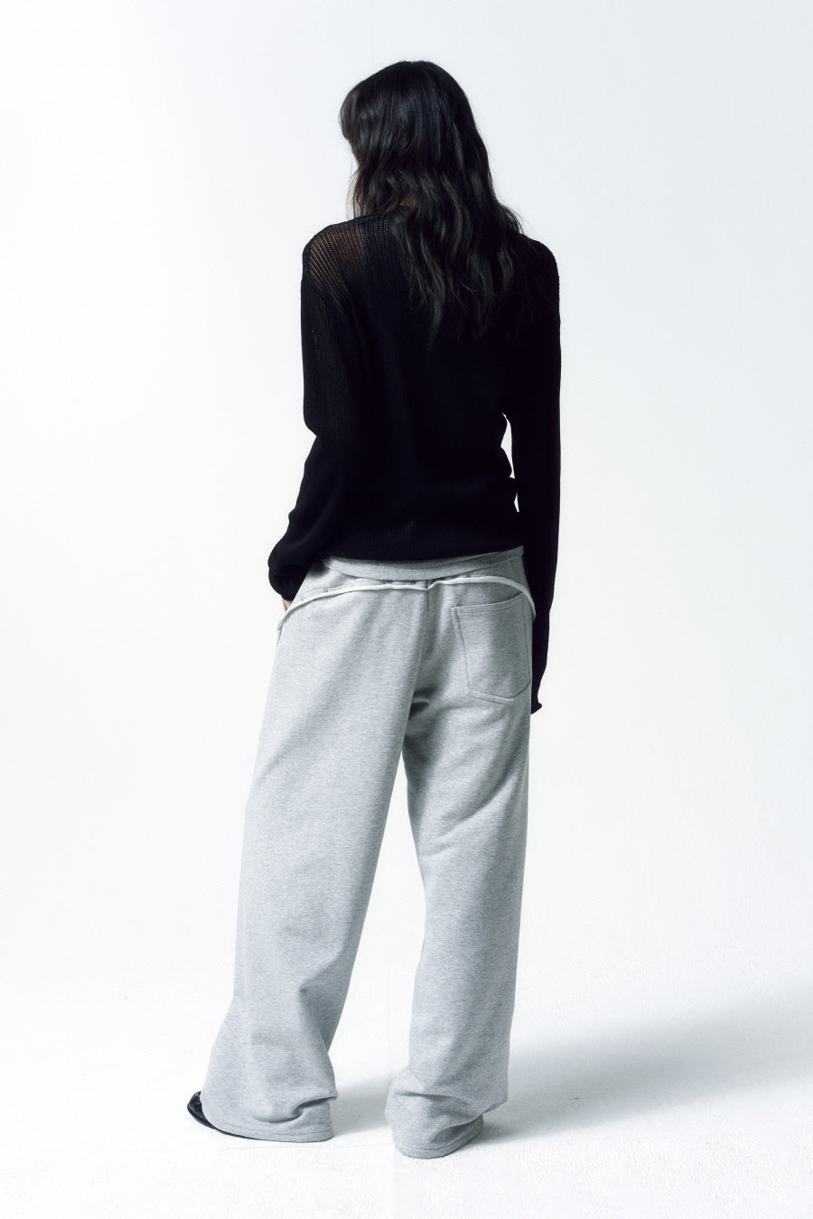 Insilence - Loose Fit Layered Knit (Black) product image 6 | TRAB K-Fashion Australia