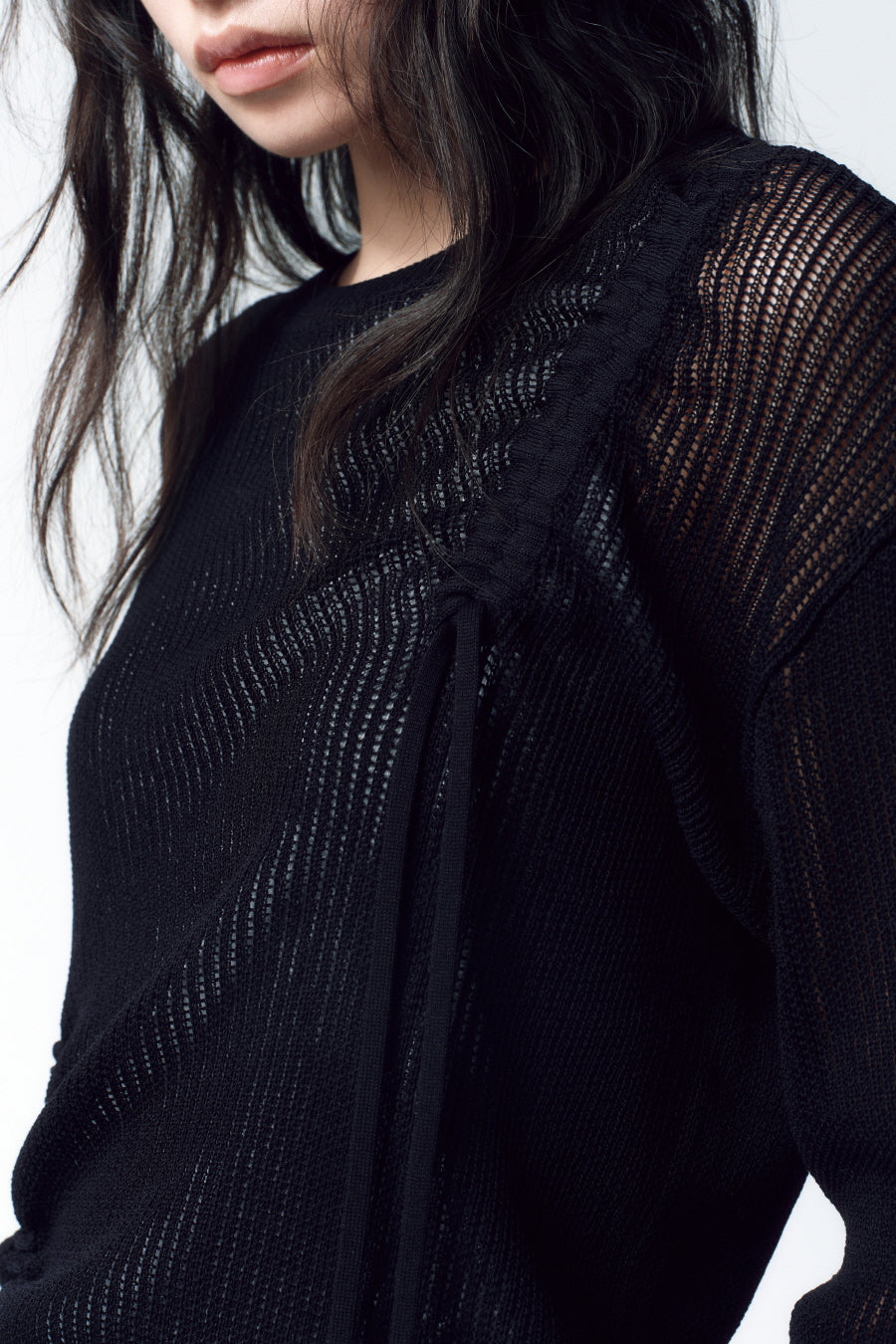 Insilence - Loose Fit Layered Knit (Black) product image 7 | TRAB K-Fashion Australia