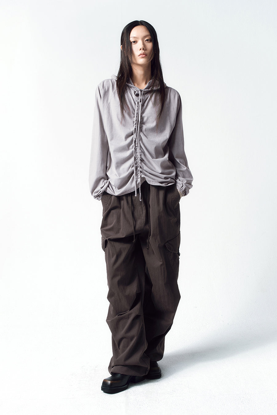 Insilence - Washed Flight Cargo Pants (Brown) product image 2 | TRAB K-Fashion Australia