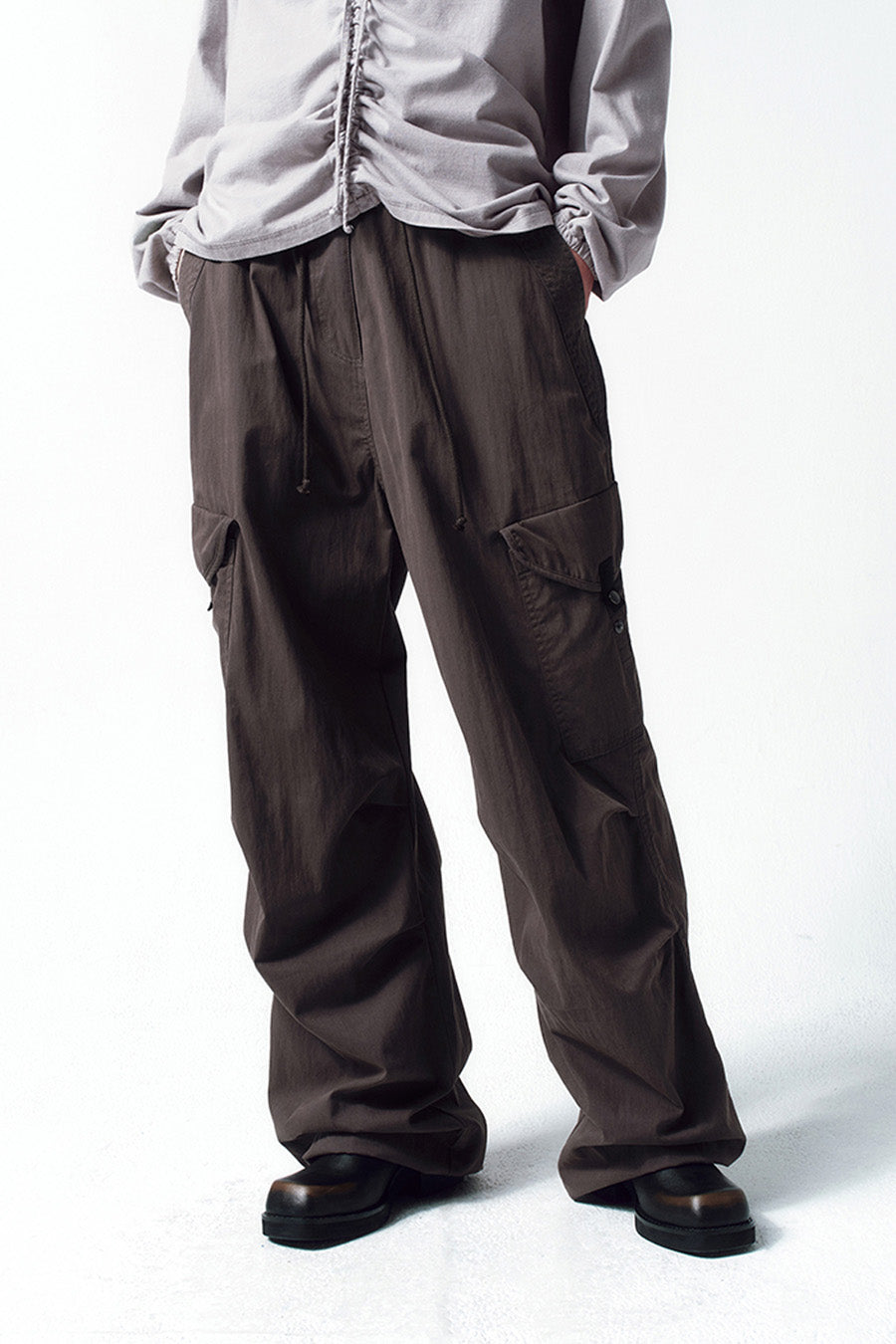 Insilence - Washed Flight Cargo Pants (Brown) product image 3 | TRAB K-Fashion Australia