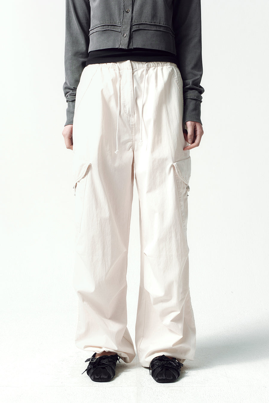 Insilence - Washed Flight Cargo Pants (Ivory) product image 3 | TRAB K-Fashion Australia
