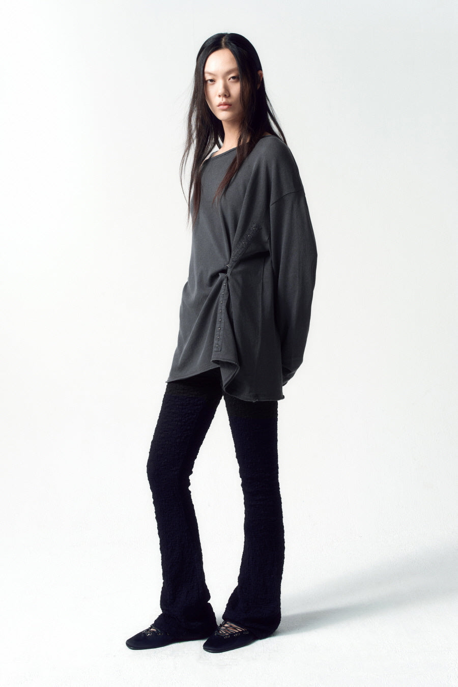 Insilence - Flare Fit Lace Pants (Black) product image 1 | TRAB K-Fashion Australia