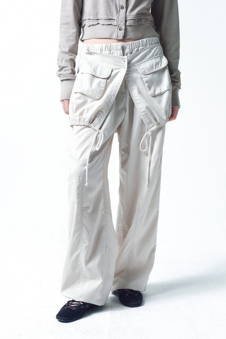 Insilence - Layered Parachute Pants (Ash Grey) product image 2 | TRAB K-Fashion Australia