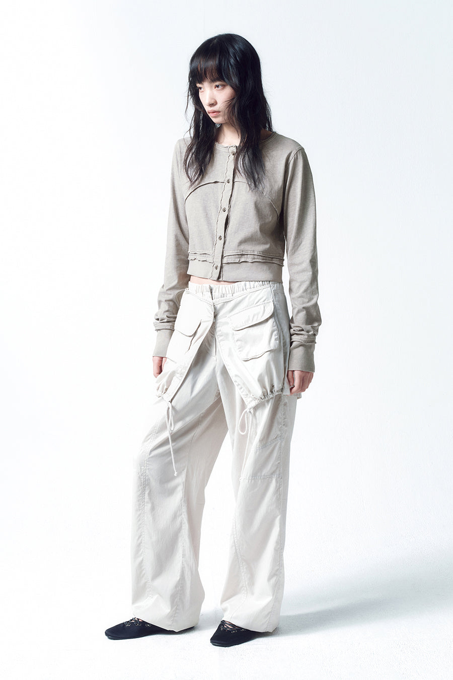 Insilence - Layered Parachute Pants (Ash Grey) product image 6 | TRAB K-Fashion Australia
