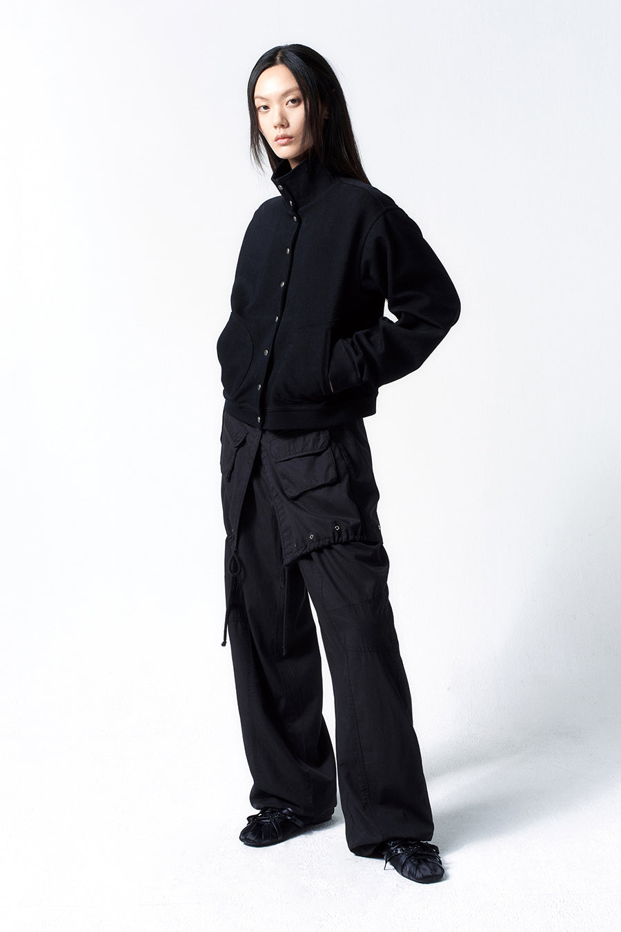 Insilence - Layered Parachute Pants (Black) product image 1 | TRAB K-Fashion Australia