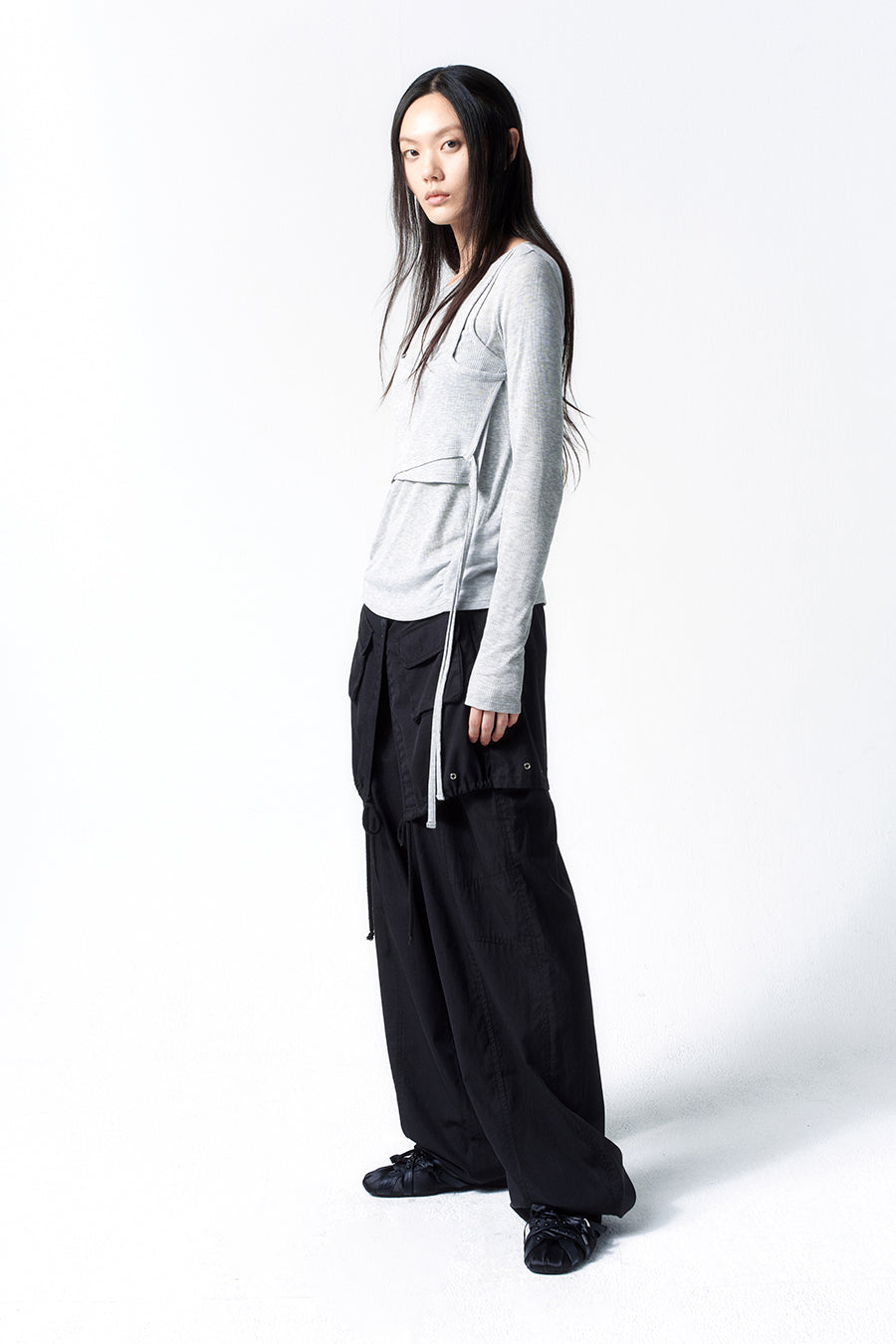 Insilence - Layered Parachute Pants (Black) product image 5 | TRAB K-Fashion Australia