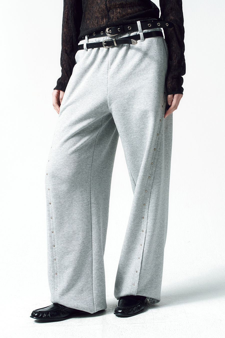 Insilence - Stud Sweat Pants (Melange Grey) product image 3 | TRAB K-Fashion Australia
