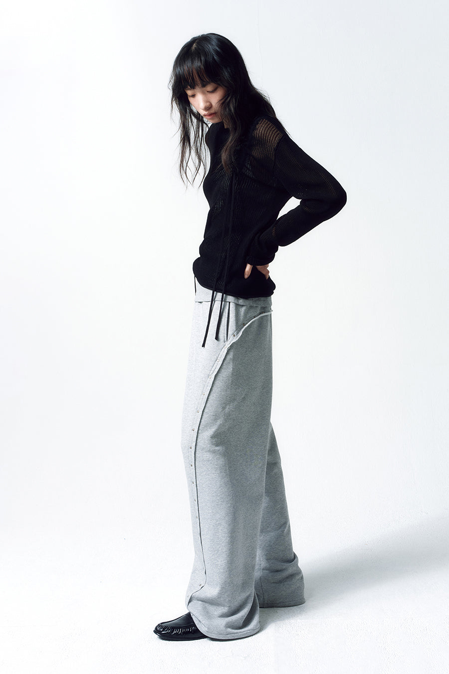 Insilence - Stud Sweat Pants (Melange Grey) product image 5 | TRAB K-Fashion Australia