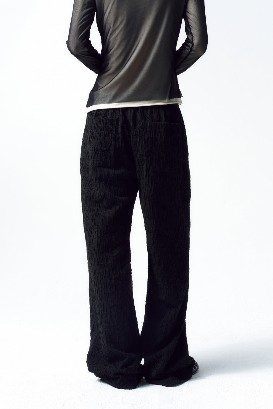 Insilence - Textured Crease Pants (Black) product image 6 | TRAB K-Fashion Australia