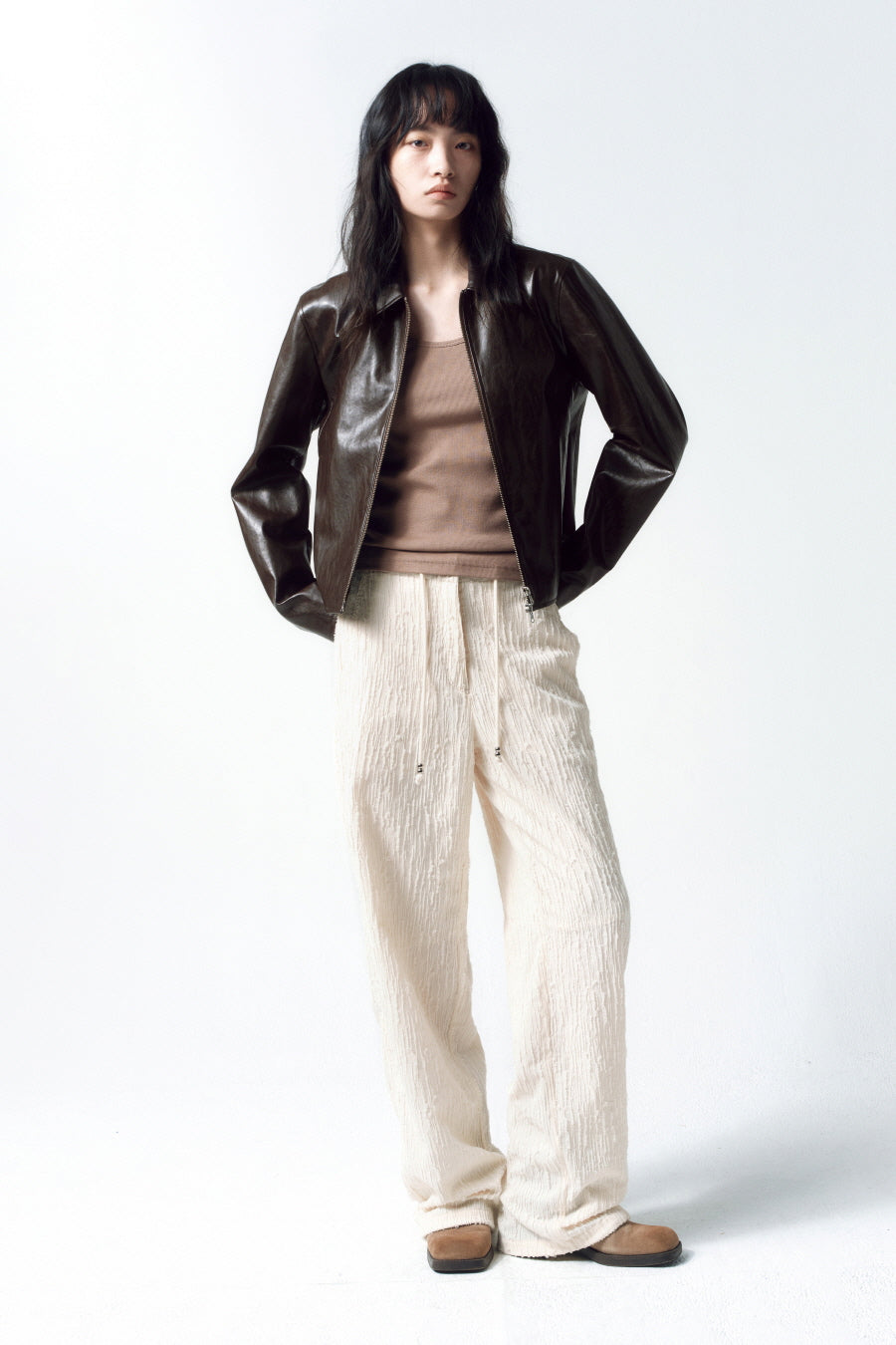 Insilence - Textured Crease Pants (Ivory) product image 2 | TRAB K-Fashion Australia