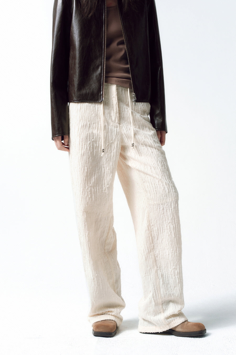 Insilence - Textured Crease Pants (Ivory) product image 3 | TRAB K-Fashion Australia