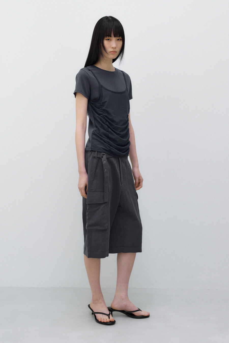 Insilence - Cargo Bermuda Pants (Charcoal) product image 3 | TRAB K-Fashion Australia