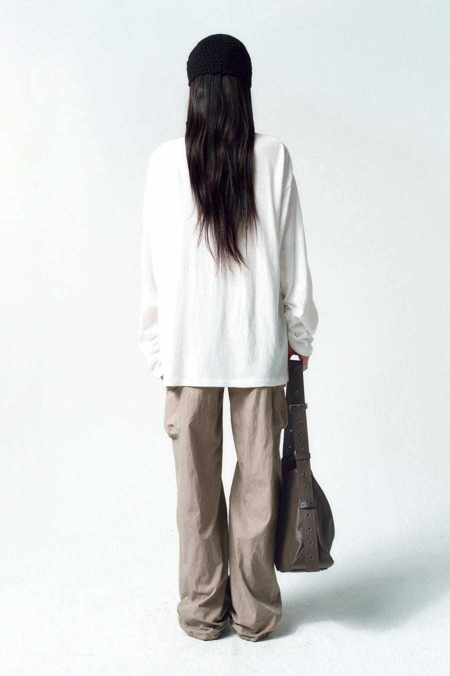 Insilence - Ashed Semi-Wide Cargo Pants (Ash Beige) product image 5 | TRAB K-Fashion Australia