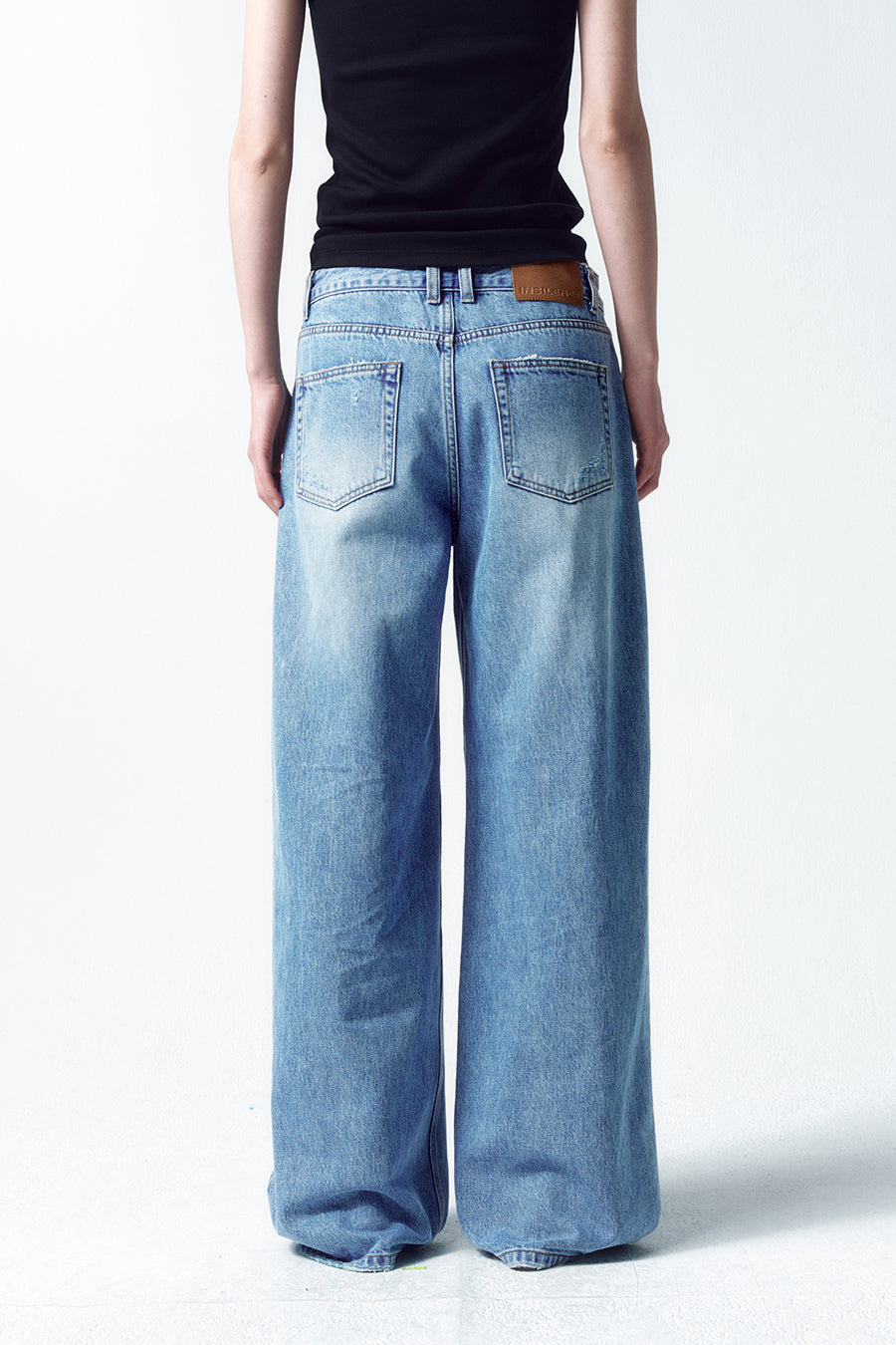 Insilence - Low-Waist Wide Jeans (Blue) product image 5 | TRAB K-Fashion Australia
