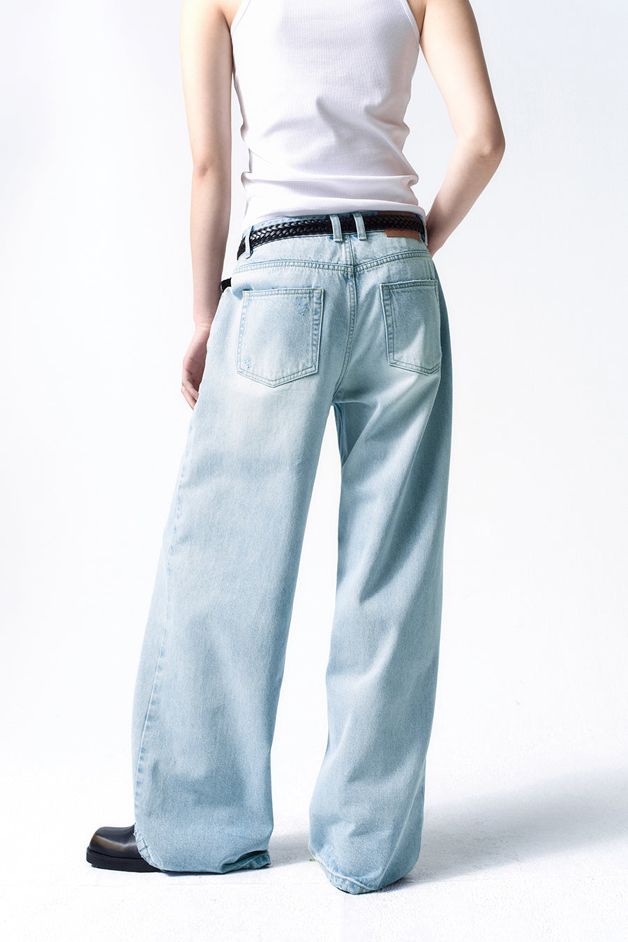 Insilence - Low-Waist Wide Jeans (Light Blue) product image 6 | TRAB K-Fashion Australia