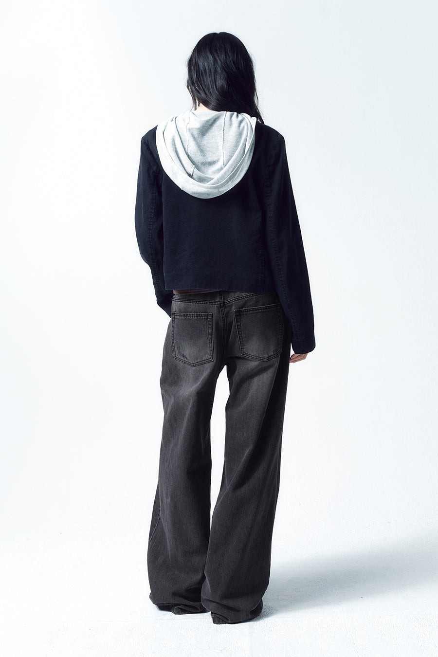 Insilence - Low-Waist Wide Jeans (Washed Black) product image 6 | TRAB K-Fashion Australia