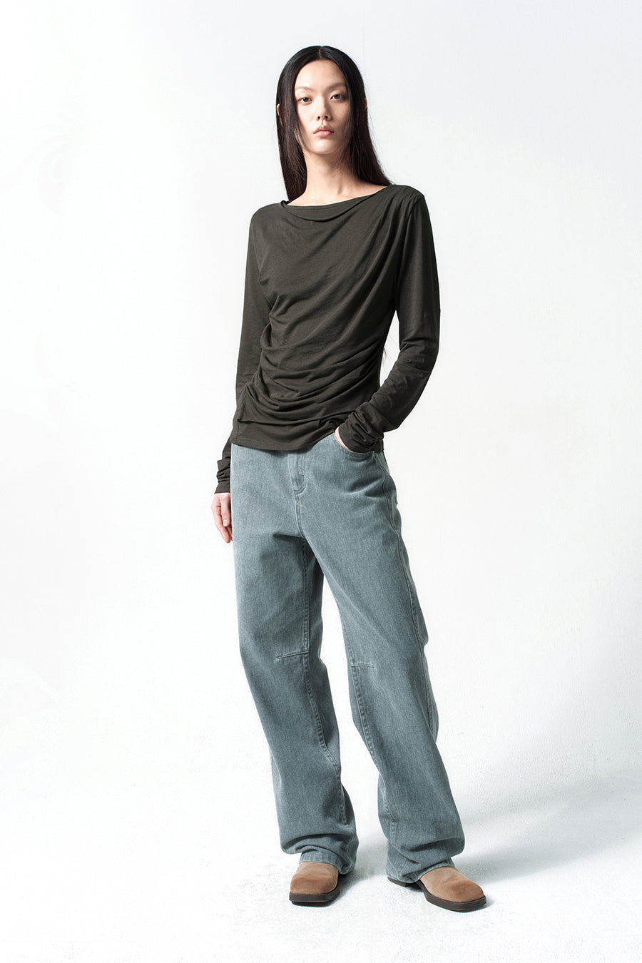 Insilence - Curved Cation Denim (Blue Grey) product image 3 | TRAB K-Fashion Australia