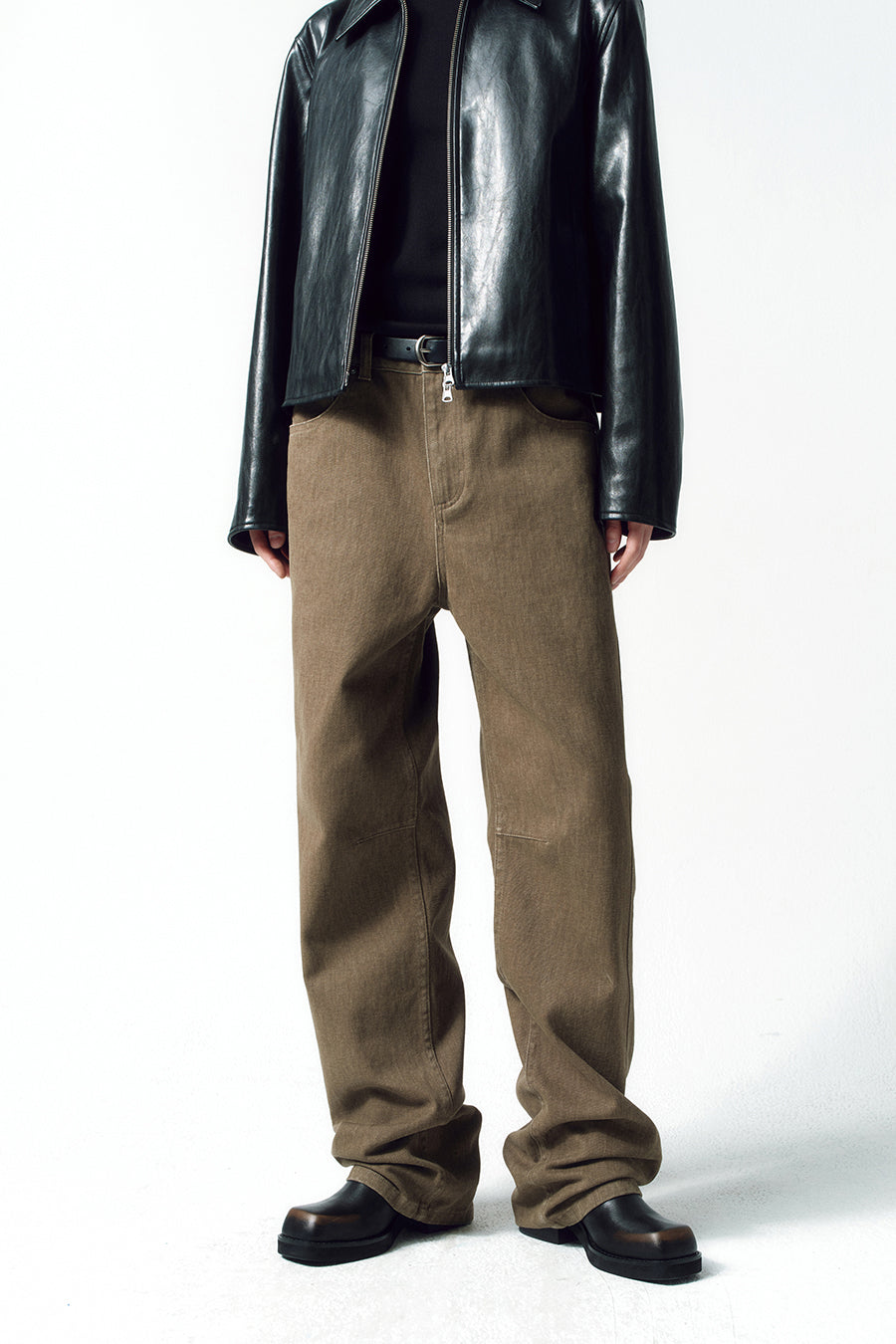 Insilence - Curved Cation Denim (Khaki) product image 2 | TRAB K-Fashion Australia