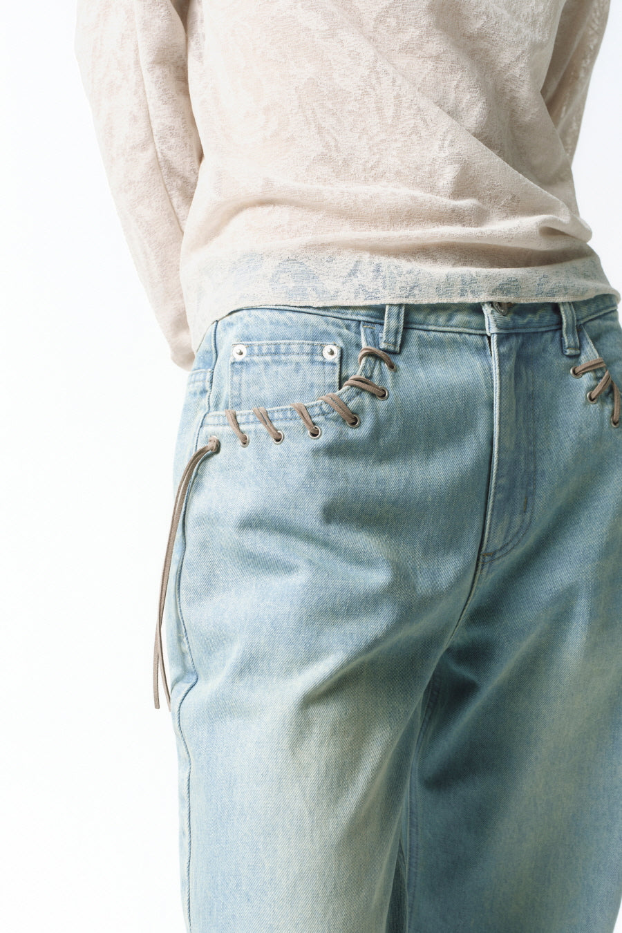 Insilence - Western Semi Bootcut (Ash Blue) product image 3 | TRAB K-Fashion Australia