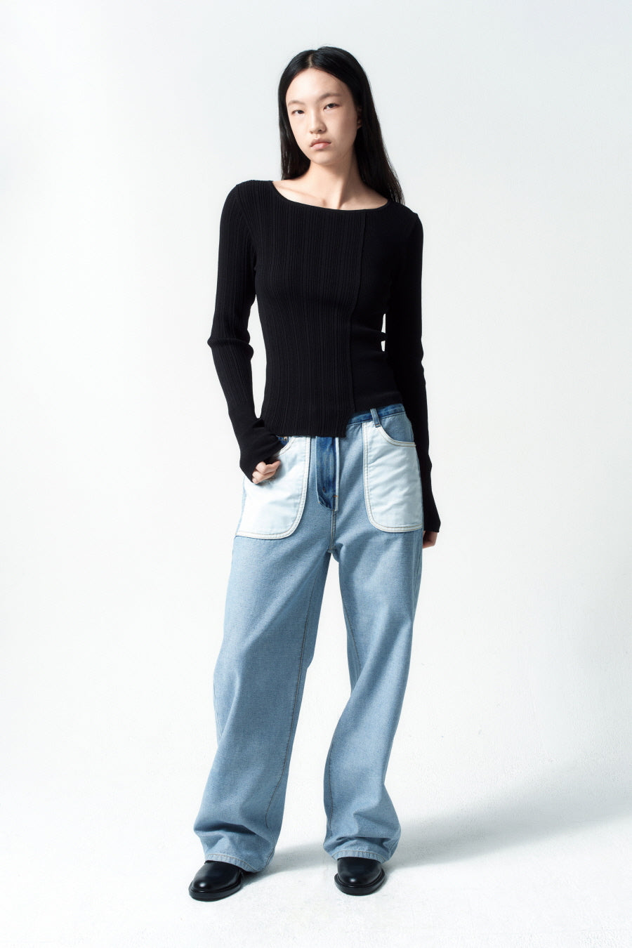 Insilence - Reverse Straight Denim (Blue) product image 2 | TRAB K-Fashion Australia