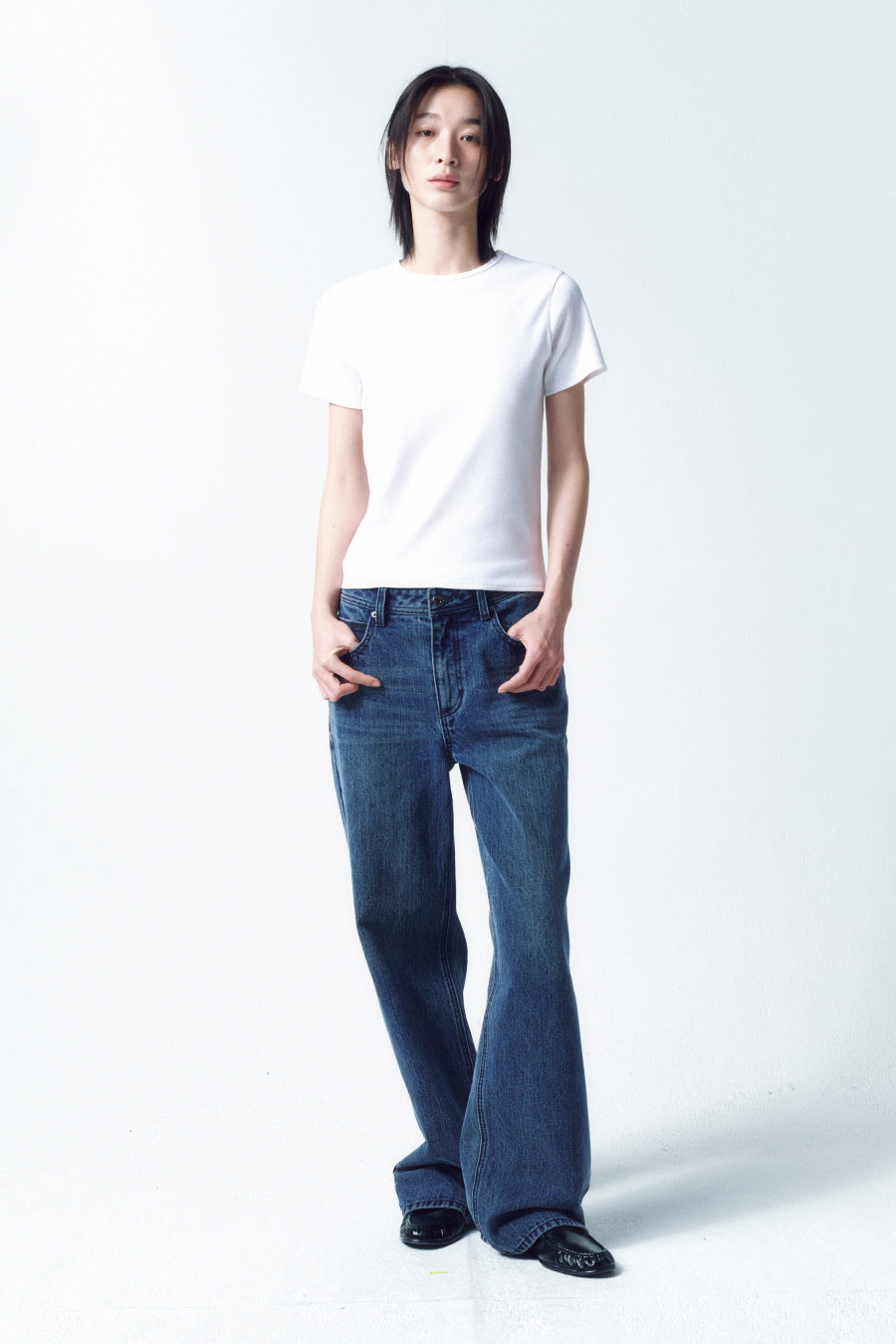 Insilence - Broken Twill Straight Jeans (Deep Blue) product image 1 | TRAB K-Fashion Australia