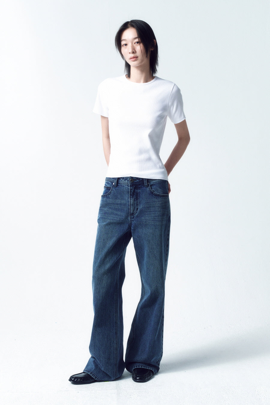Insilence - Broken Twill Straight Jeans (Deep Blue) product image 2 | TRAB K-Fashion Australia