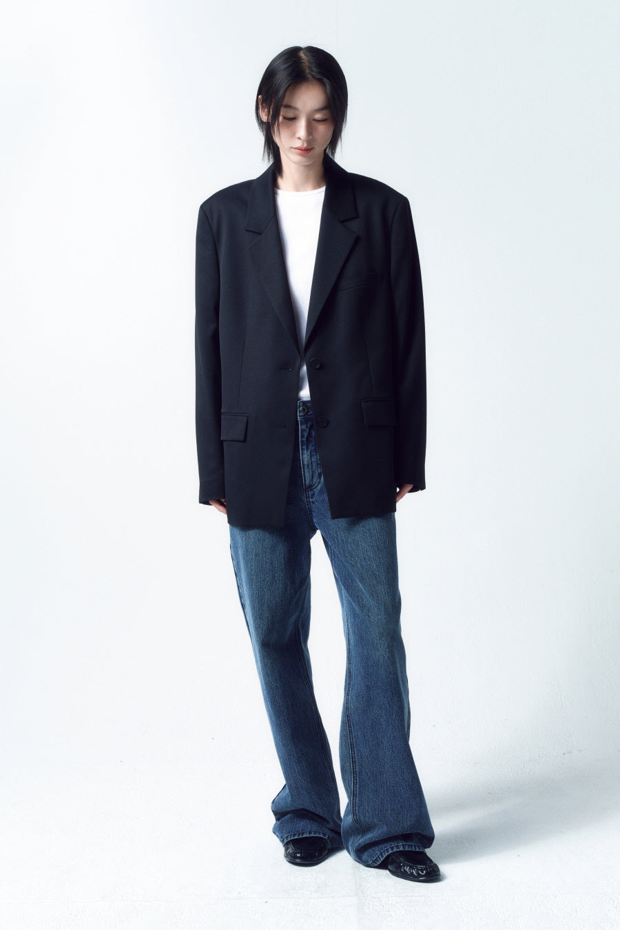 Insilence - Broken Twill Straight Jeans (Deep Blue) product image 5 | TRAB K-Fashion Australia