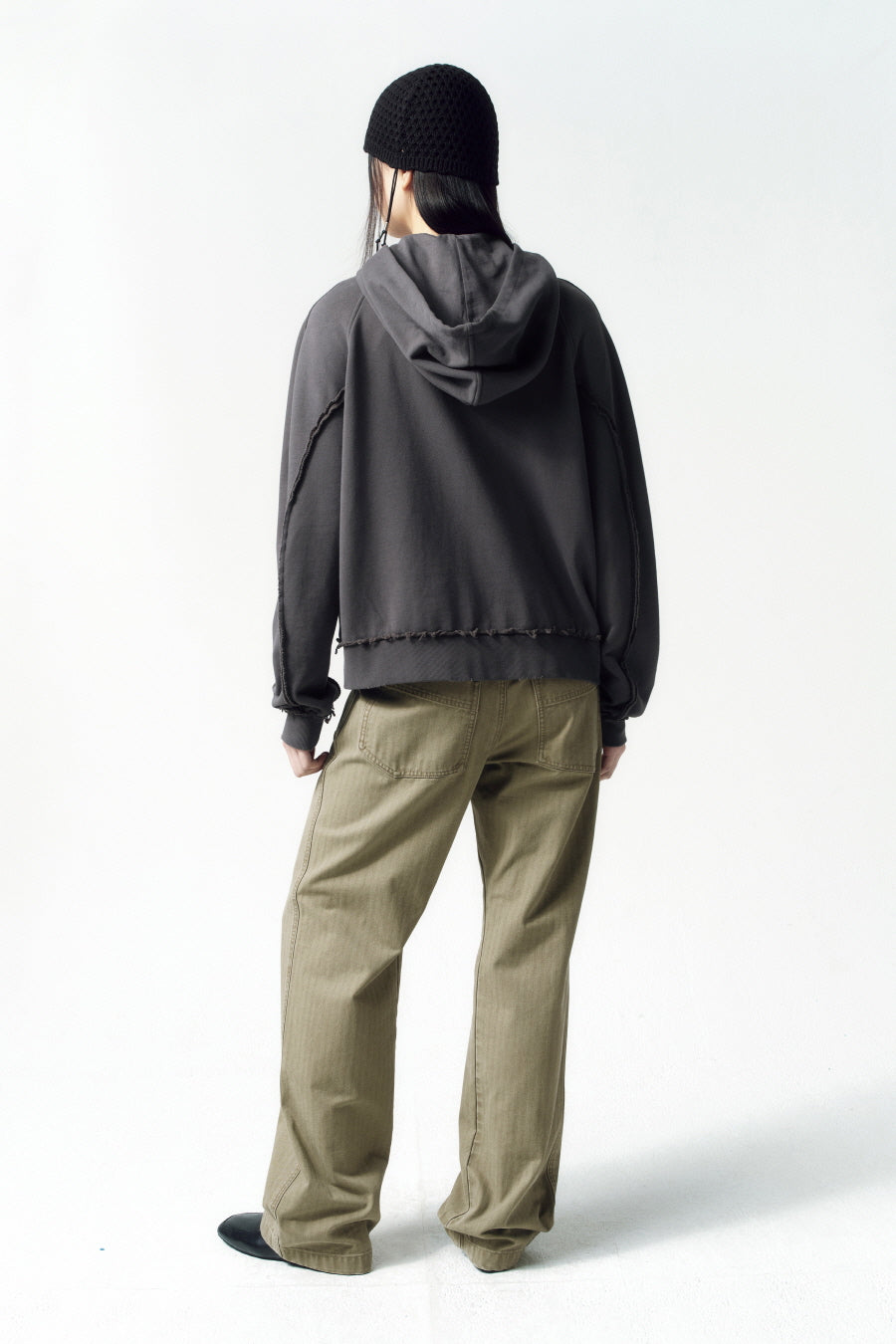 Insilence - Cotton Herringbone Fatigue Pants (Olive) product image 4 | TRAB K-Fashion Australia