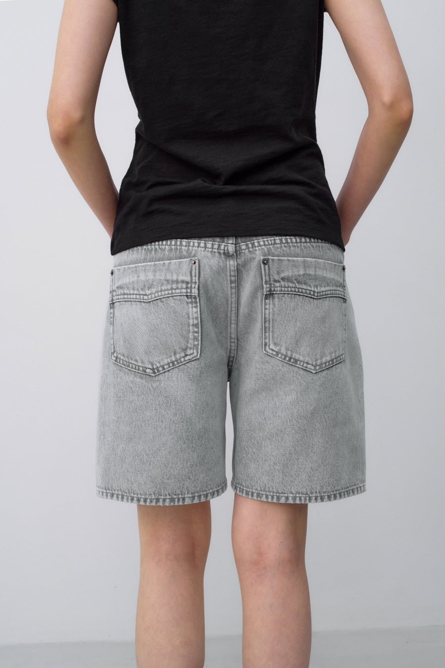 Insilence - Low Bermuda Pants (Washed Grey) product image 5 | TRAB K-Fashion Australia