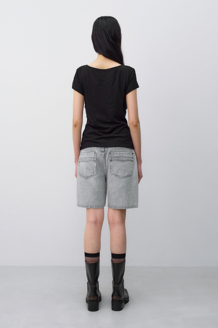 Insilence - Low Bermuda Pants (Washed Grey) product image 6 | TRAB K-Fashion Australia