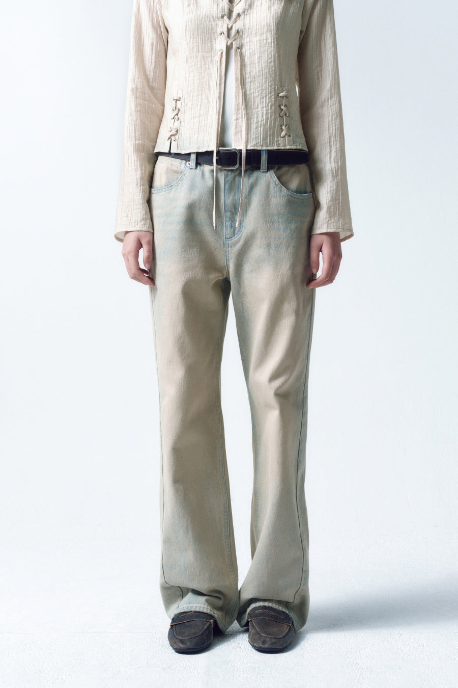 Insilence - Straight Fit Denim (Ash Blue) product image 3 | TRAB K-Fashion Australia
