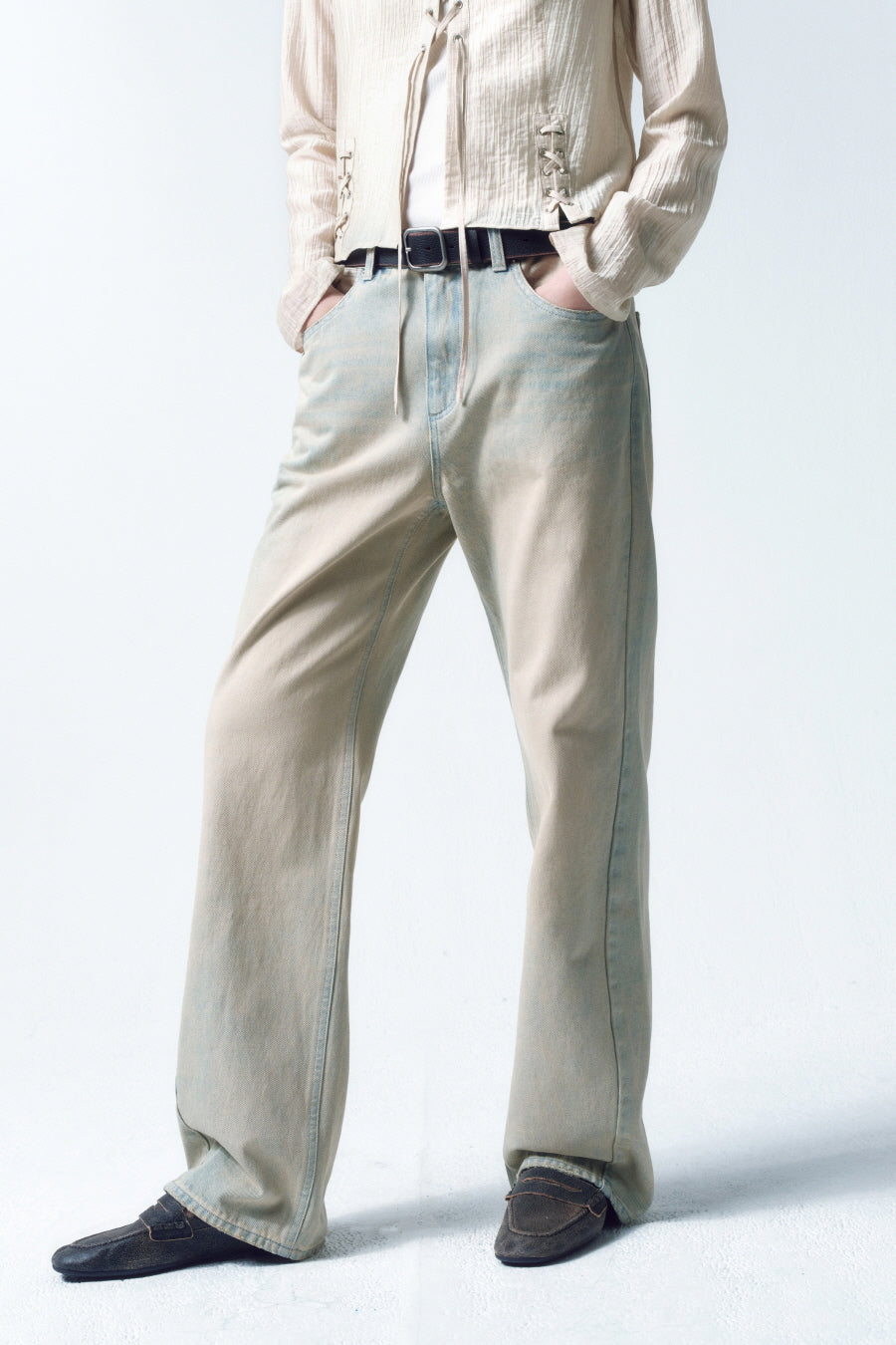 Insilence - Straight Fit Denim (Ash Blue) product image 4 | TRAB K-Fashion Australia