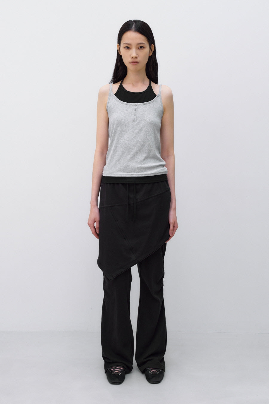 Insilence - Double Layered Cotton Pants (Black) product image 1 | TRAB K-Fashion Australia