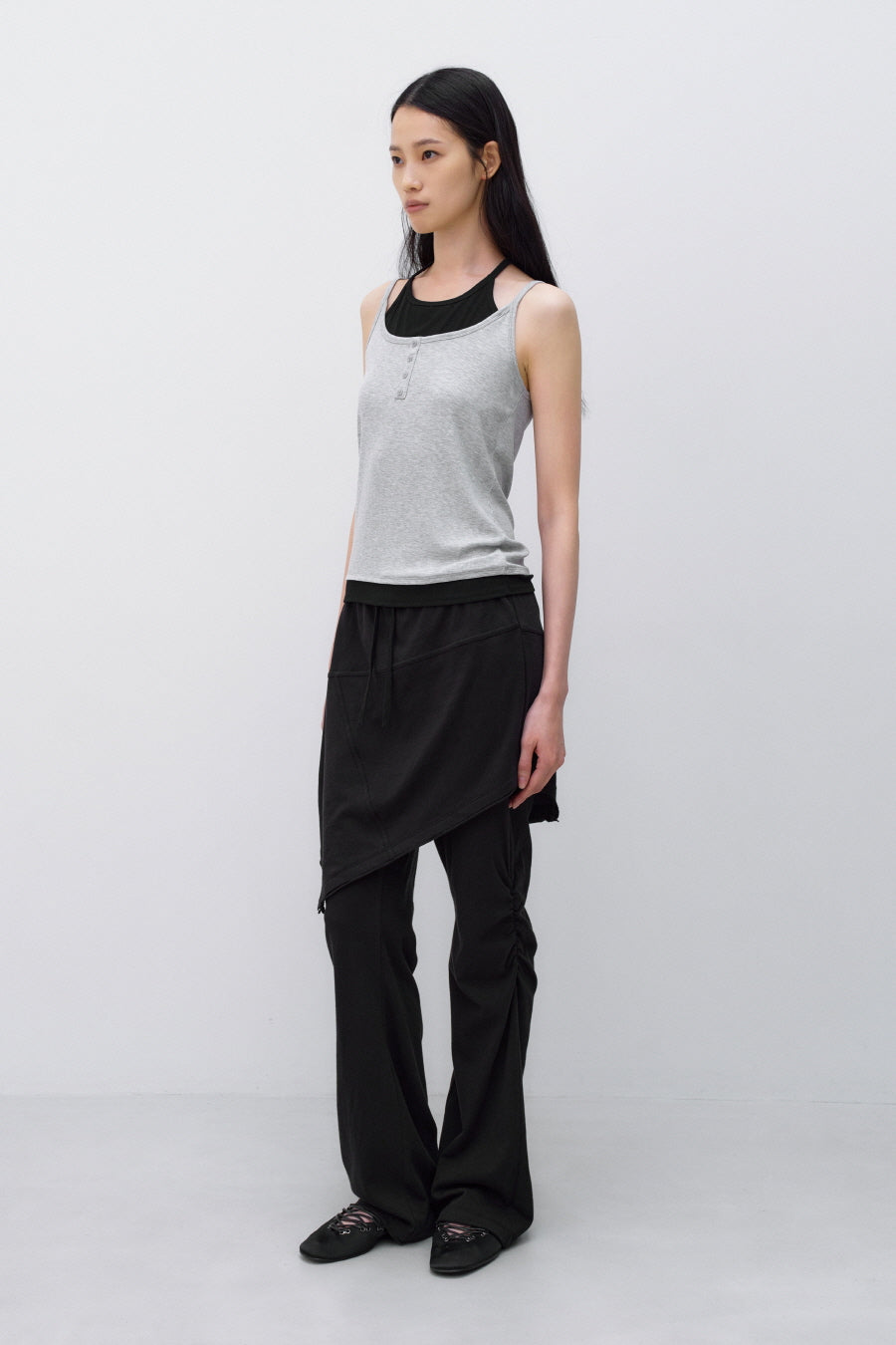 Insilence - Double Layered Cotton Pants (Black) product image 2 | TRAB K-Fashion Australia