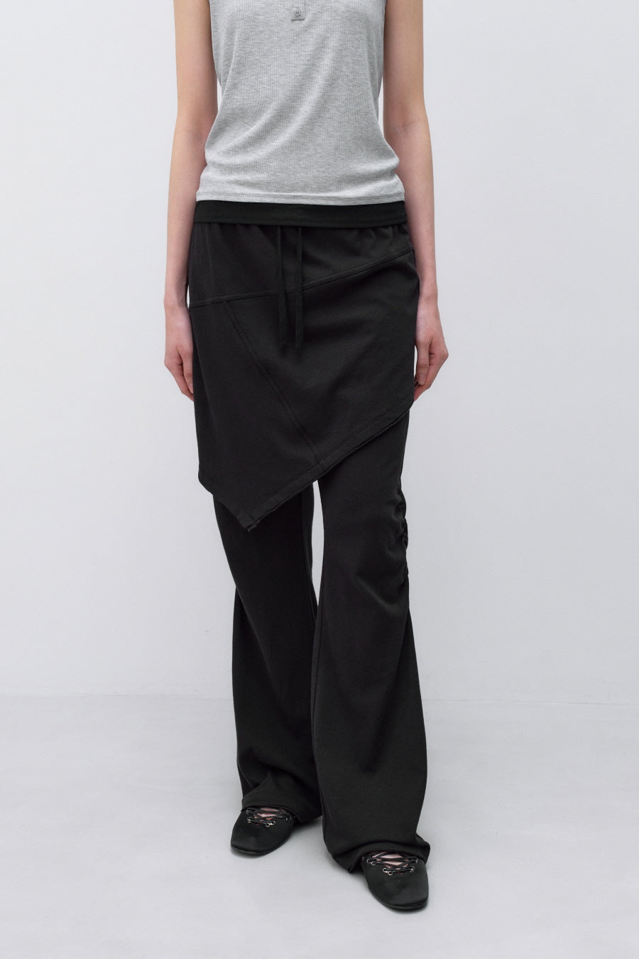Insilence - Double Layered Cotton Pants (Black) product image 3 | TRAB K-Fashion Australia