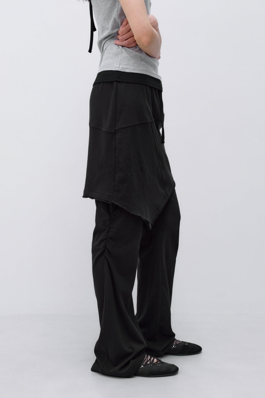 Insilence - Double Layered Cotton Pants (Black) product image 6 | TRAB K-Fashion Australia