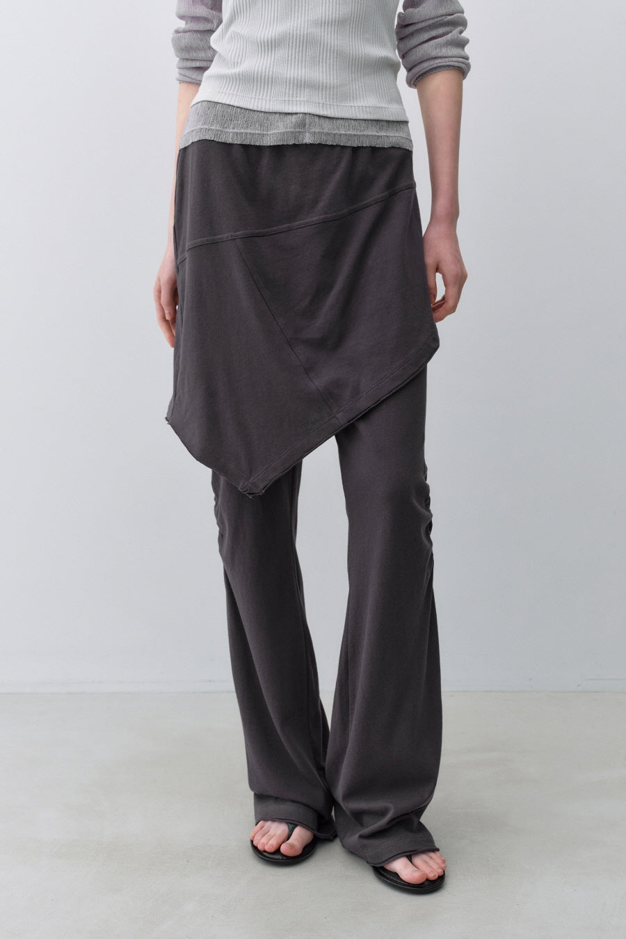 Insilence - Double Layered Cotton Pants (Charcoal) product image 3 | TRAB K-Fashion Australia