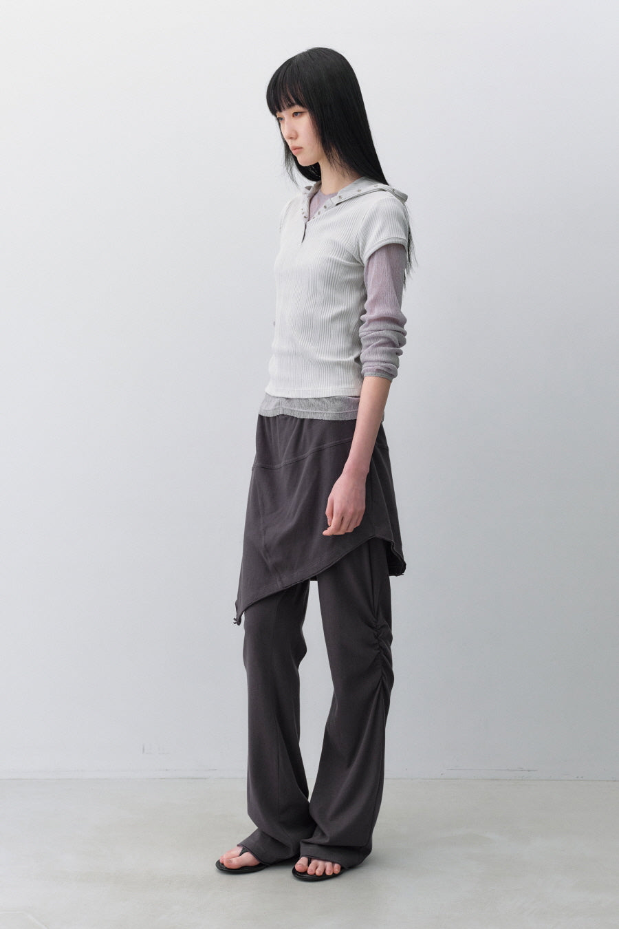 Insilence - Double Layered Cotton Pants (Charcoal) product image 6 | TRAB K-Fashion Australia