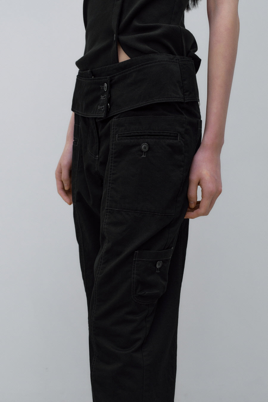 Insilence - Washed Cotton Pocket Pants (Black) product image 4 | TRAB K-Fashion Australia